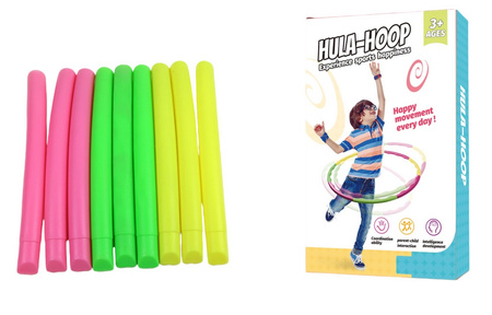 Składane hula hop kolorowe do zabawy  9el. dla dzieci Hula HOOP